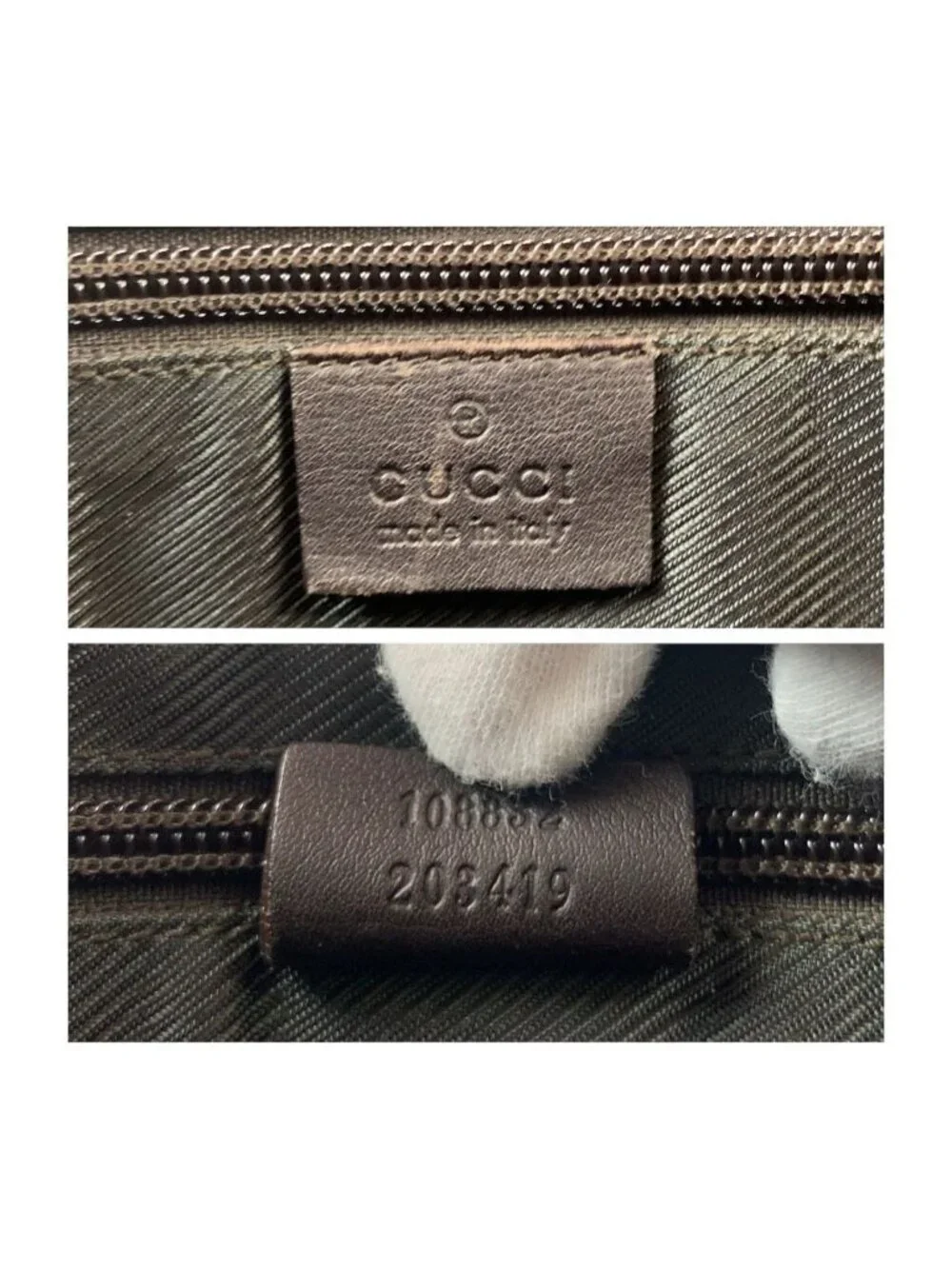 Gucci Beige Brown Silver GG Supreme Canvas Tote Shoulder